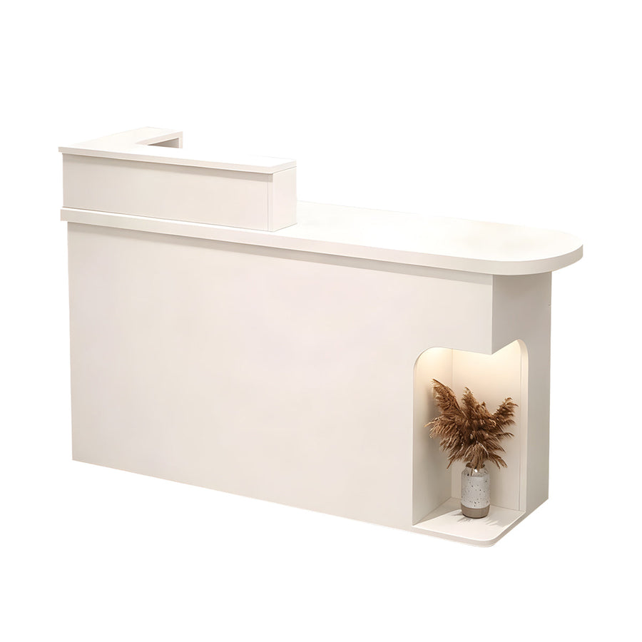 Small Retail Checkout Counter with Storage & Cable Management