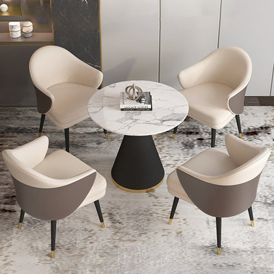High-End Office Round Table and Chair Set for Business Reception