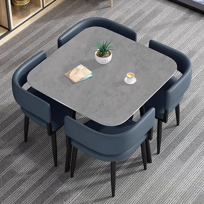 High-End Office Lobby Reception Table and Chair Set with 4 Chairs