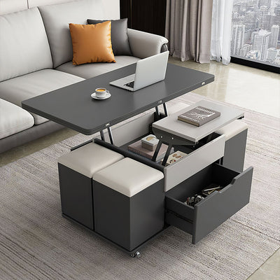 Modern Coffee Table with Folding, Multi-Functional & Lockable for Living Room