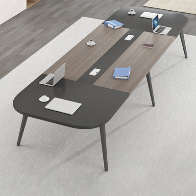 Minimalist Long Office Conference Table with Rounded Edg Design Zimasya