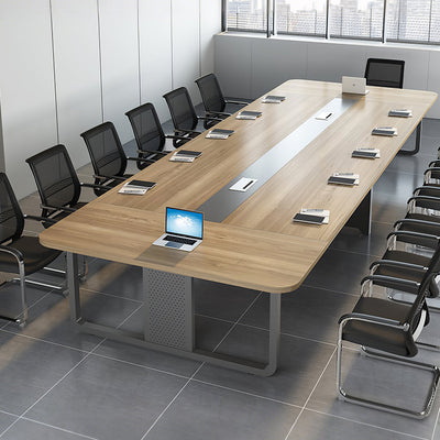 Modern Rectangular Conference Table with Cable Management Box Zimasya