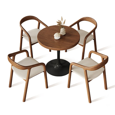 Modern Wooden Round Table and Chair Set for Office Reception
