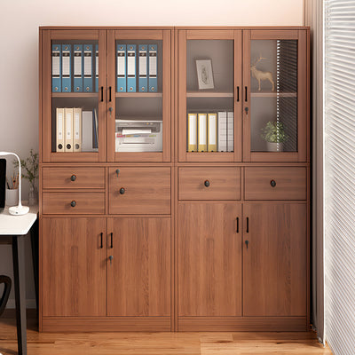 Vintage Wooden File Storage Cabinet with Dust-Proof Doors  for Office and Shop