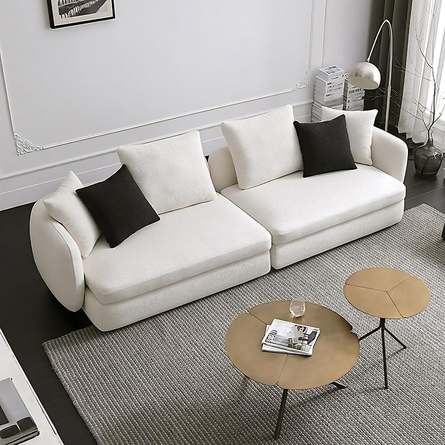Velvet Sofa with Wood, Breathable & High-Density Foam