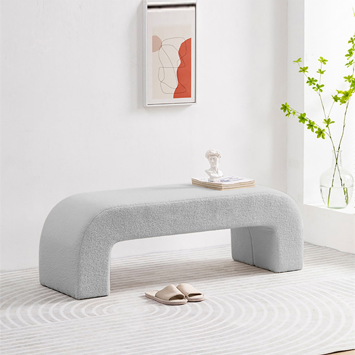 Curved Sofa with Solid Wood, Breathable Mesh & High-Density Foam for Living Room