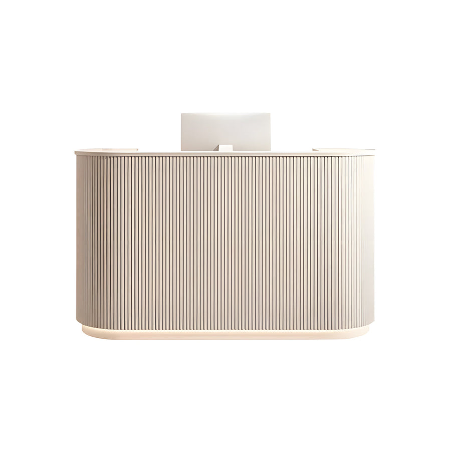 Off-white Semi-Circular Salon Reception Desk