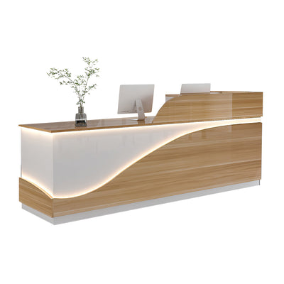 Compact Minimalist Reception Desk with LED Accent Lighting
