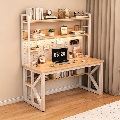 Solid Wood Writing Desk with Pegboard