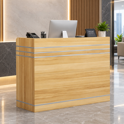 Minimalist Retail Checkout Counter with Lockable Drawer