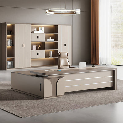 Executive Office Desk with Side Storage & Drawers in executive office setting