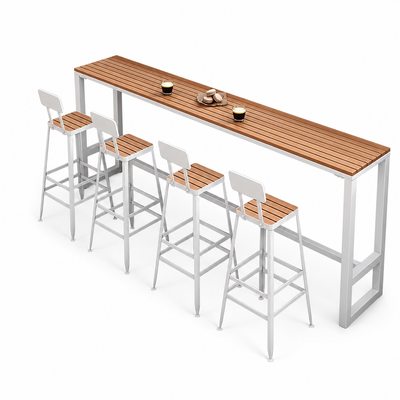 Zimasya Outdoor Commercial Bar Table and Stool Set